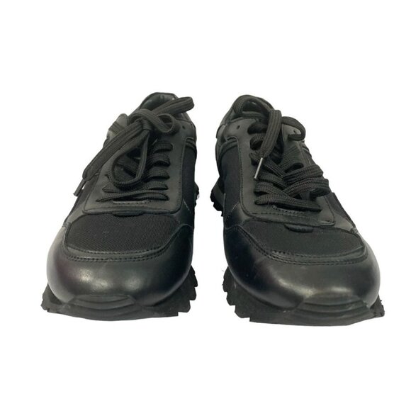 NWOT TIGER OF SWEDEN WOMEN'S BLACK LEATHER LOW TOP SNEAKERS - 10 - Picture 2 of 9